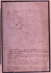 W.31 Página de un cuaderno de bocetos, con escritura